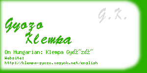 gyozo klempa business card
